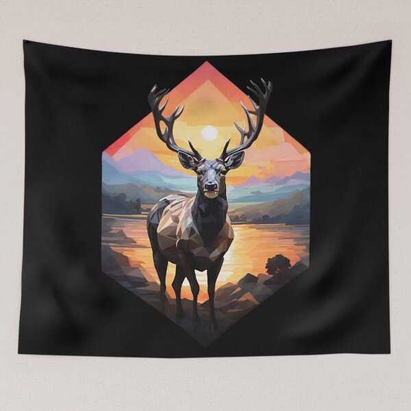 Item preview, Black Fallow Deer / Polygon Art designed and sold by PolygonPinnacle.
