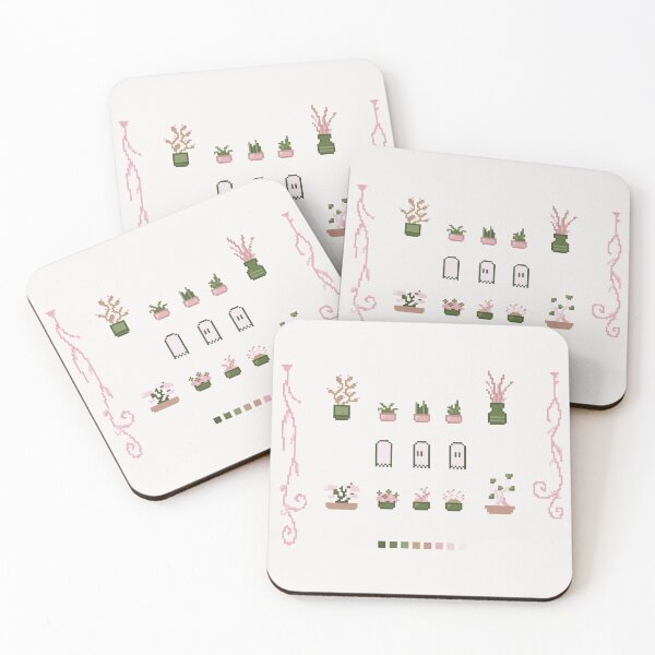 Item preview, Pixel Art Plants Set Pink designed and sold by muffineshipster.