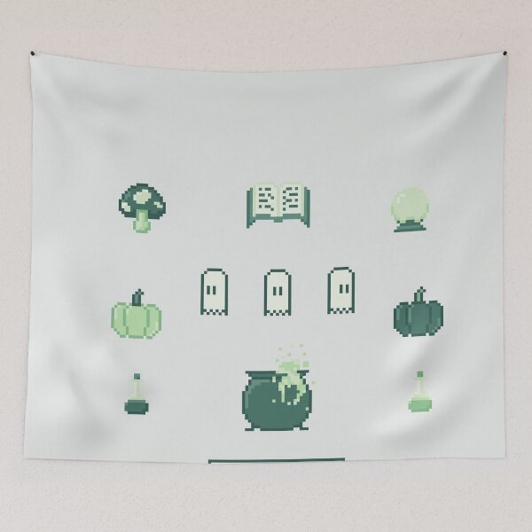 Item preview, Pixel Art Witch Set Green designed and sold by muffineshipster.