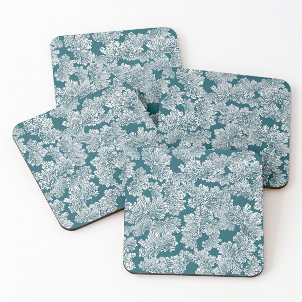 Item preview, Floral pattern organic turquoise designed and sold by reznieh.
