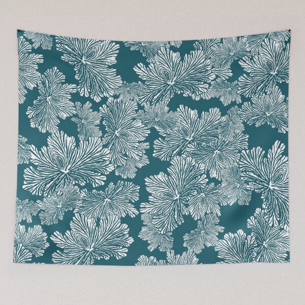 Item preview, Floral pattern organic turquoise designed and sold by reznieh.
