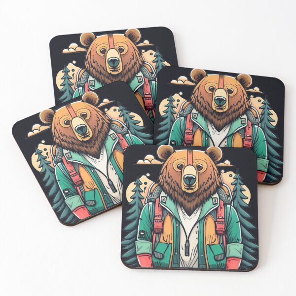 Artikelvorschau, Lustiges Braunbär-Wanderdesign entworfen und verkauft von Nature's Fancy.