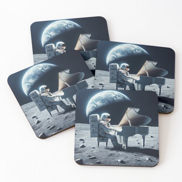 Item preview, Astronaut Playing Piano on Moon designed and sold by Fun-N-Cool-Tees.