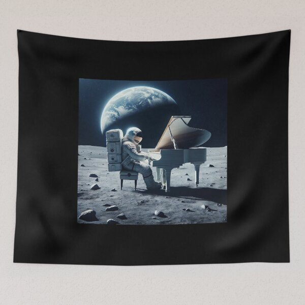 Item preview, Astronaut Playing Piano on Moon designed and sold by Fun-N-Cool-Tees.