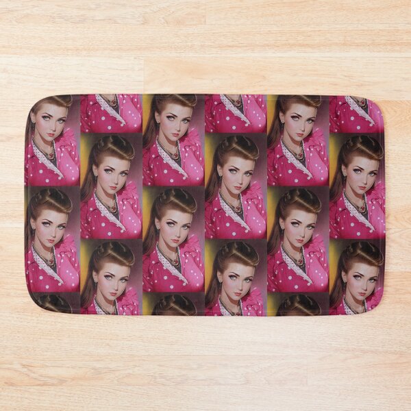 Item preview, Woman's Day - Blonde lady in pink dress with polka dots designed and sold by lusiakotowska.