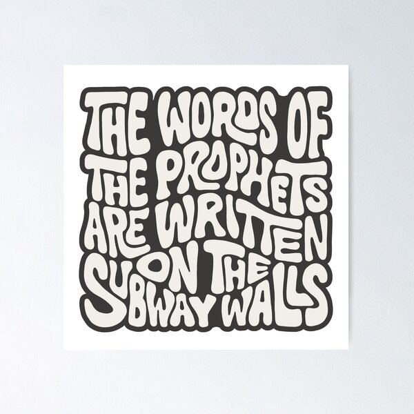 Item preview, The Words of the Prophets are Written on the Subway Walls Word Art designed and sold by Unhinged Heather.