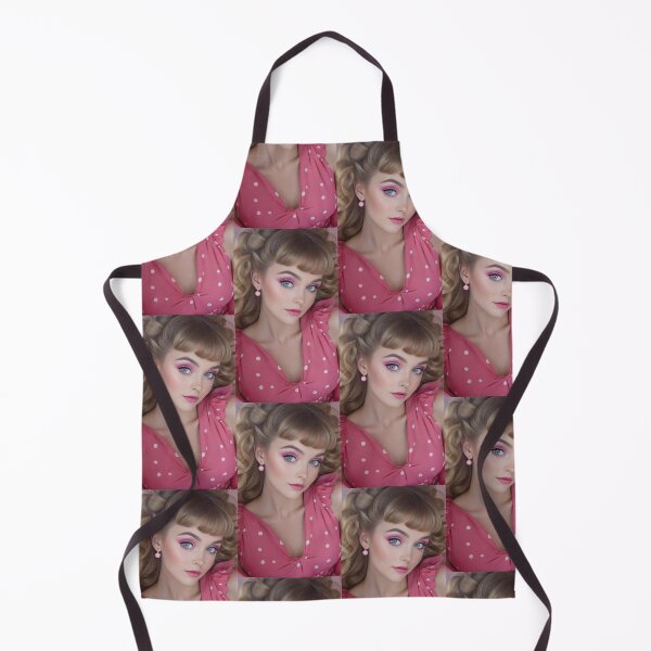 Item preview, Woman's Day - Blonde lady in pink dress with polka dots designed and sold by lusiakotowska.