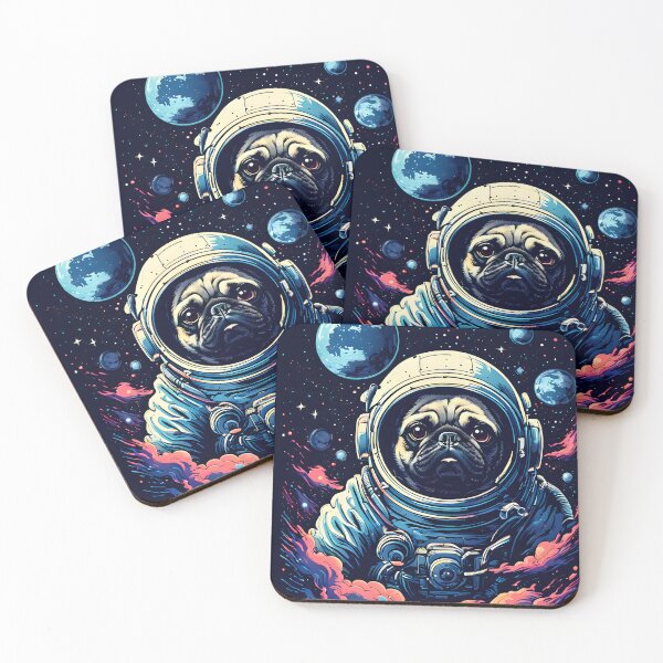 Item preview, Space pug dog astronaut with colorful background. designed and sold by DesireeVDA.