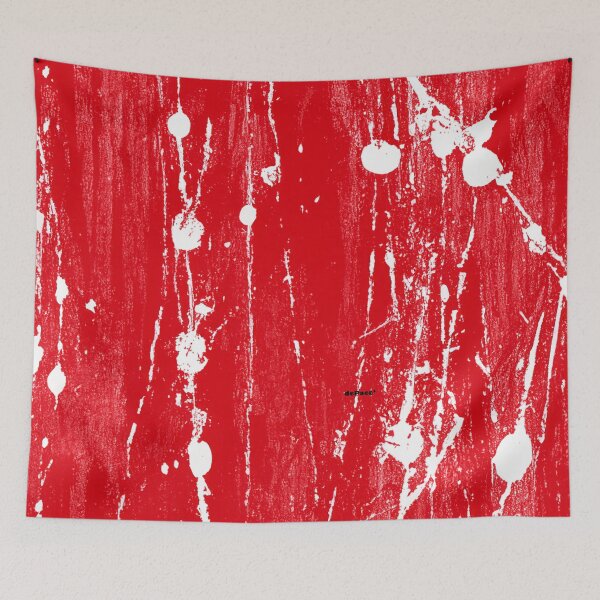 Item preview, RED PRINT WITH WHITE PAINT SPLATTERS - dePace' designed and sold by mrpropcake.
