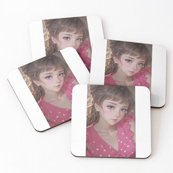 Item preview, Woman's Day - Blonde lady in pink dress with polka dots designed and sold by lusiakotowska.