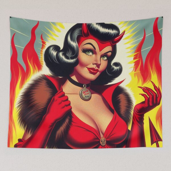 Item preview, Vintage Devil Pin-up designed and sold by PulpVintage.