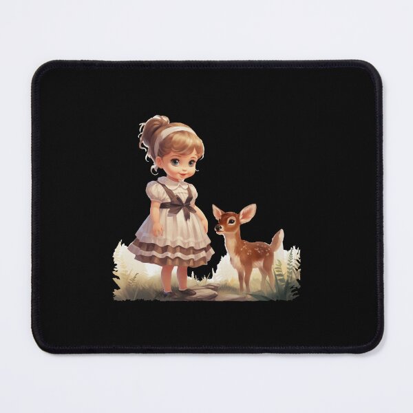 Item preview, Little girl with fawn, gift farmer, farmer's child designed and sold by Andrea-Design.