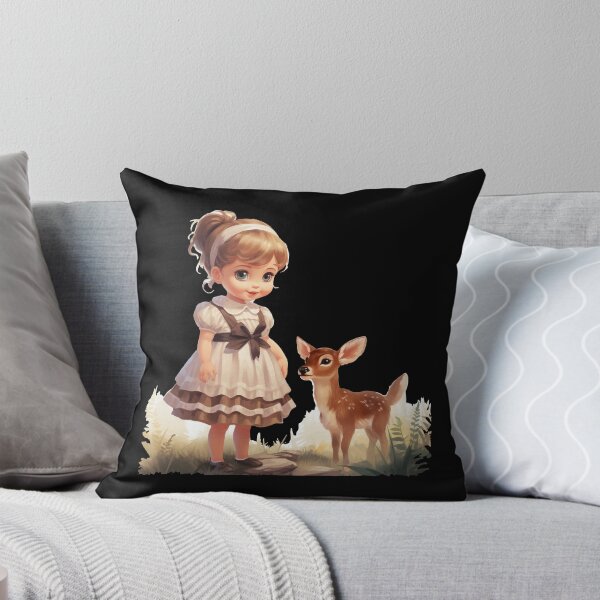 Item preview, Little girl with fawn, gift farmer, farmer's child designed and sold by Andrea-Design.