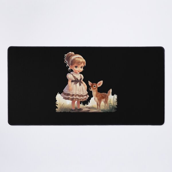 Item preview, Little girl with fawn, gift farmer, farmer's child designed and sold by Andrea-Design.
