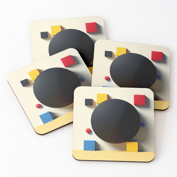 Item preview, Abstract world of squares and circles designed and sold by BeeTheArtCo.