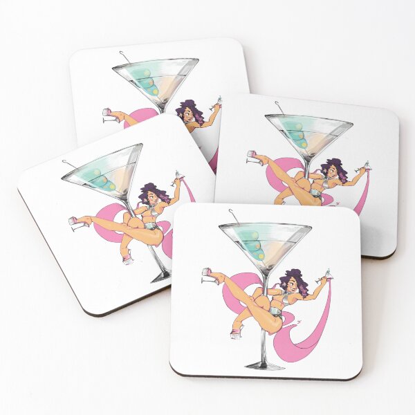 Item preview, A Martini Pinup Poledancer doing a martini holding a matini on a martini glass designed and sold by Soratern.
