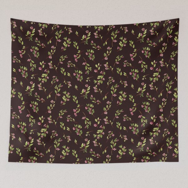 Item preview, Tossed Floral Wildflowers on Chocolate Brown designed and sold by NiranjanaMani.