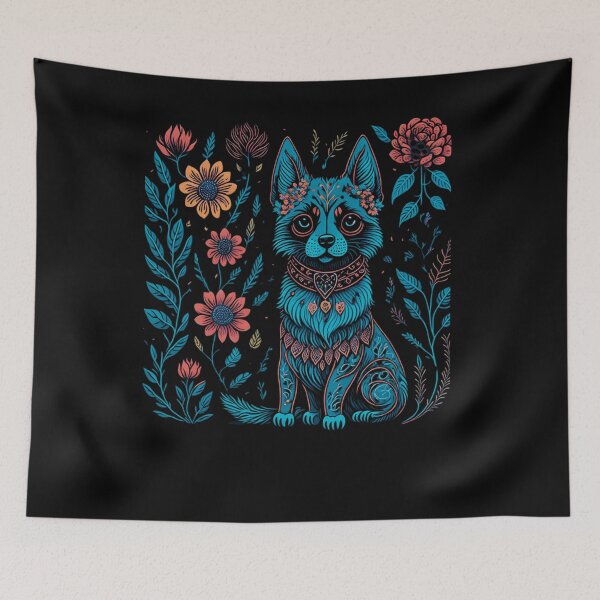 Item preview,  Canine Magic woodland, Cottage-core Dog Floral Throw Blanket 4 designed and sold by LLdreams.