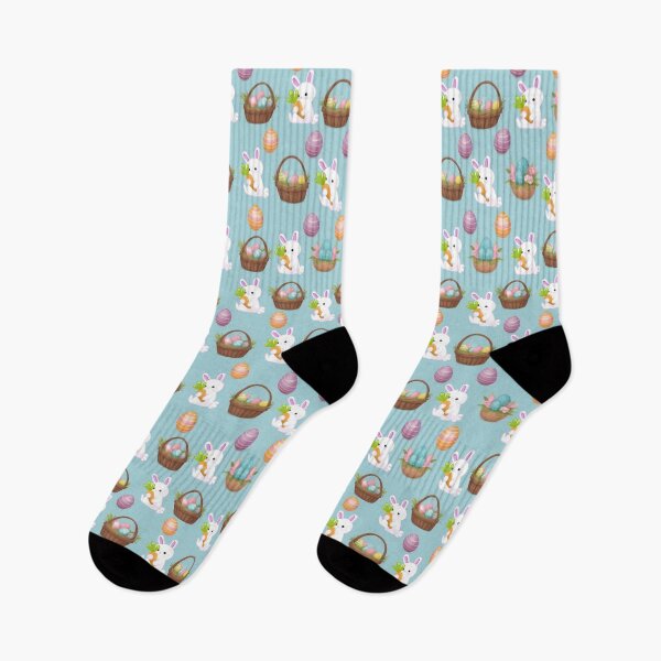 Artikelvorschau, Osterhasen- und Korbmuster – Frühlingsferien-Design entworfen und verkauft von DesigntshirtWB.