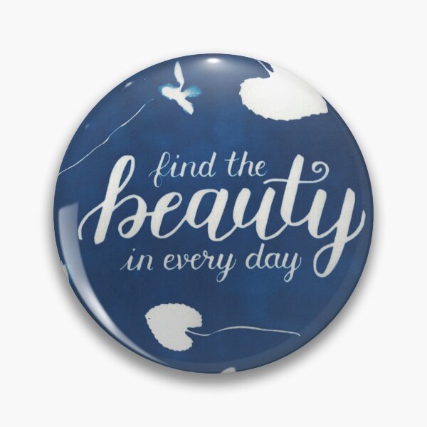 Item preview, Find the Beauty in Every Day Cyanotype Lettering with Violets designed and sold by leafandberryart.