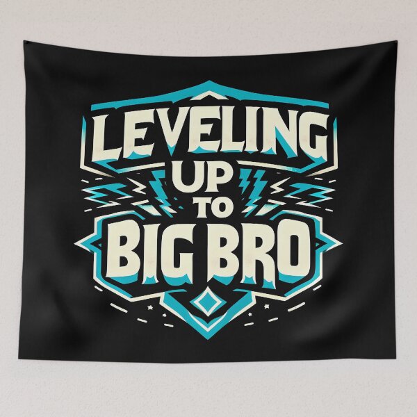 Item preview, Leveling Up to Big Bro, typography designed and sold by maxmaj.
