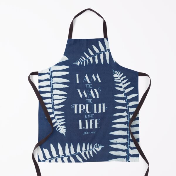 Item preview, I Am the Way John 14:6 Bible Verse Cyanotype with Ferns designed and sold by leafandberryart.