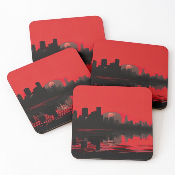 Item preview, City skyline | Red minimalism designed and sold by ComicsFactory.