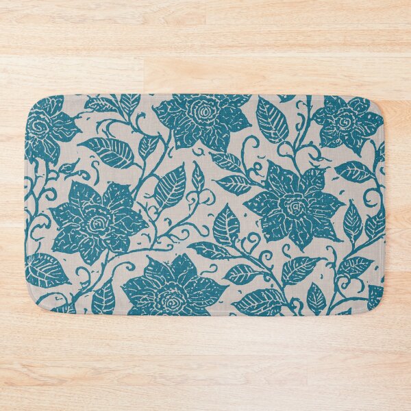 Item preview, Boho Floral Pattern Turquoise Blue designed and sold by tonymagnerart.