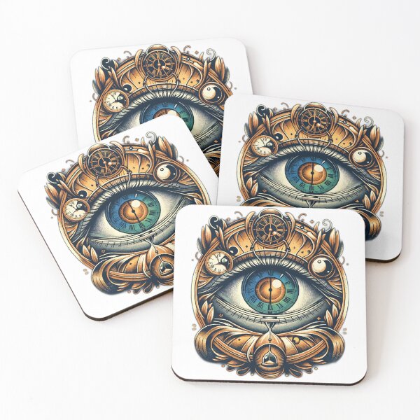 Item preview, Timeless Gaze - Eye of Time - Philosophical Hourglass & Clock Gear Design - Reflective Memory designed and sold by EYEconictrends.