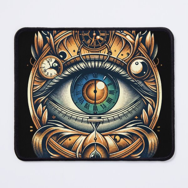 Item preview, Timeless Gaze - Eye of Time - Philosophical Hourglass & Clock Gear Design - Reflective Memory designed and sold by EYEconictrends.