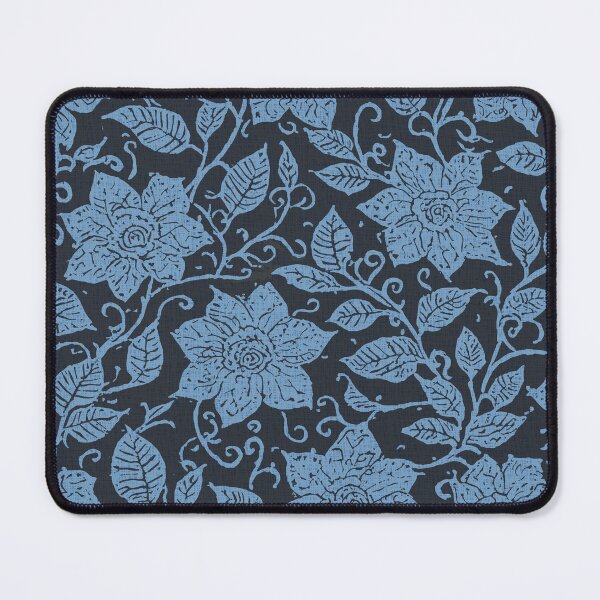 Item preview, Boho Floral Pattern Black and Blue designed and sold by tonymagnerart.