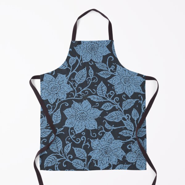 Item preview, Boho Floral Pattern Black and Blue designed and sold by tonymagnerart.