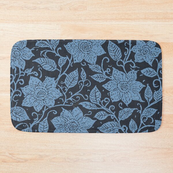 Item preview, Boho Floral Pattern Black and Blue designed and sold by tonymagnerart.