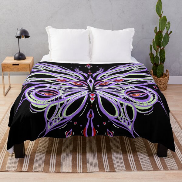Artikelvorschau, Neon lila Monarch Schmetterling Tattoo Mandala Augen trippy entworfen und verkauft von Azasart.