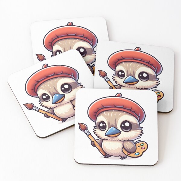 Item preview, Kawaii Kookaburra With Artist'S Beret designed and sold by CanvasCutie.