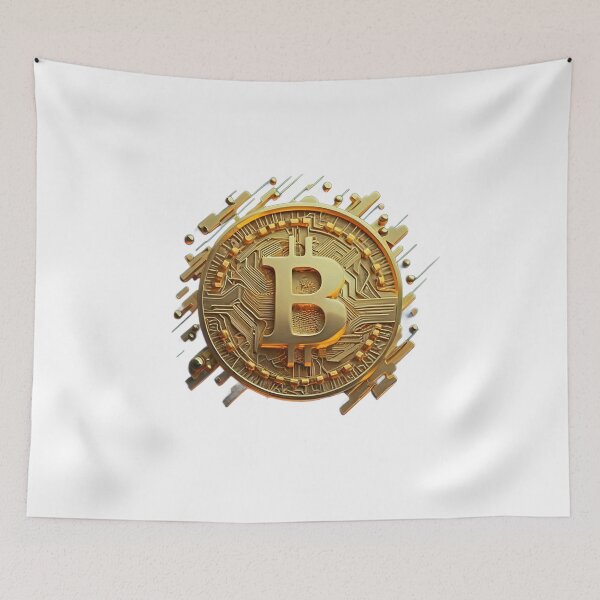 Item preview, Golden Bitcoin Emblem - Cryptocurrency Art  designed and sold by GL!TCH LAB.