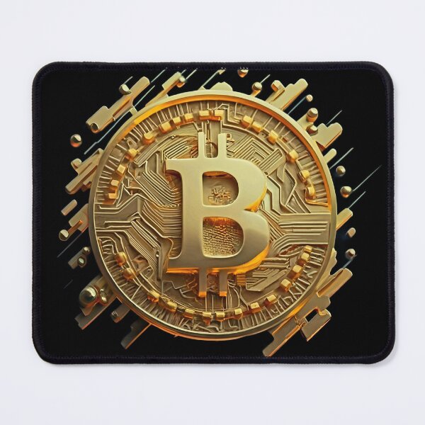 Item preview, Golden Bitcoin Emblem - Cryptocurrency Art designed and sold by GL!TCH LAB.
