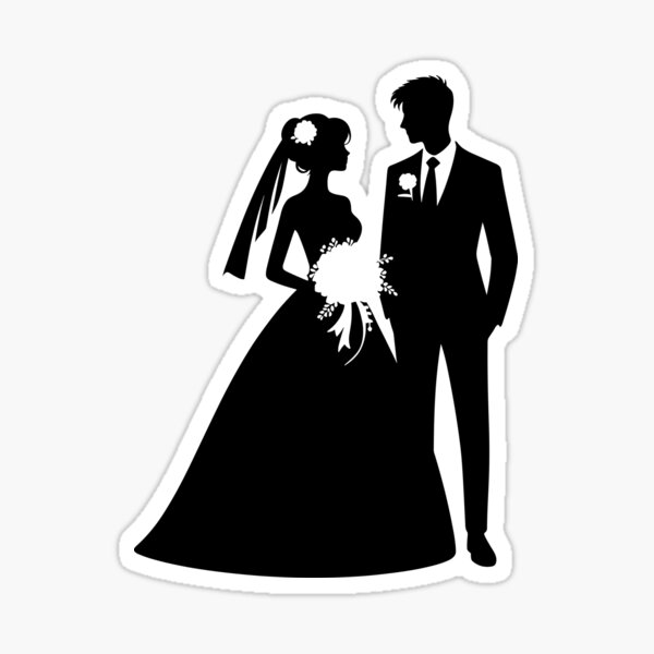 Item preview, Bride and Groom Silhouette designed and sold by theartfulaspie.