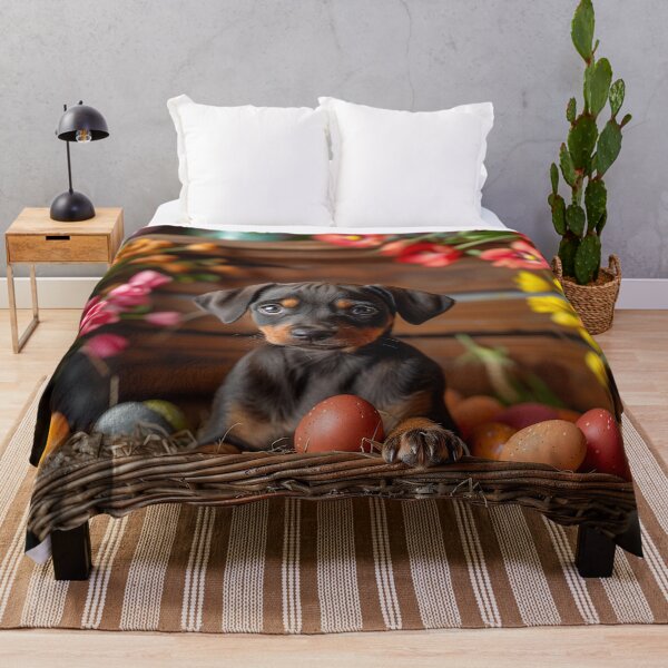 Item preview, Easter Paws - A Doberman Puppy Among Blooms designed and sold by DigitalDoghouse.