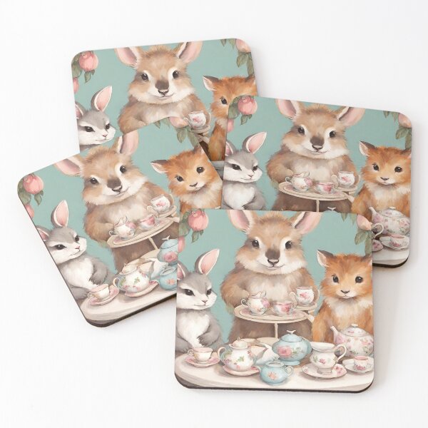 Item preview, Furry friends tea party designed and sold by seahorse crossing.
