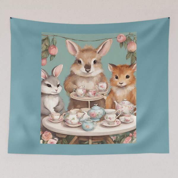 Item preview, Furry friends tea party designed and sold by seahorse crossing.