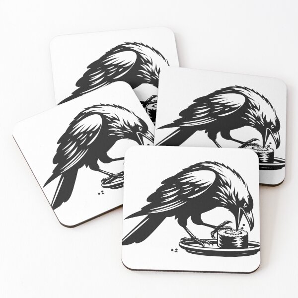 Item preview, Raven eating sushi designed and sold by Kr1tos.