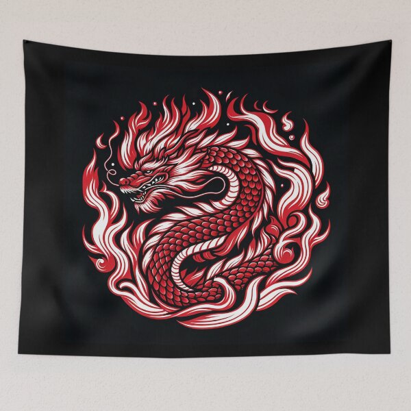Item preview, Chinese Dragon Patterns in Flames designed and sold by zzz888.