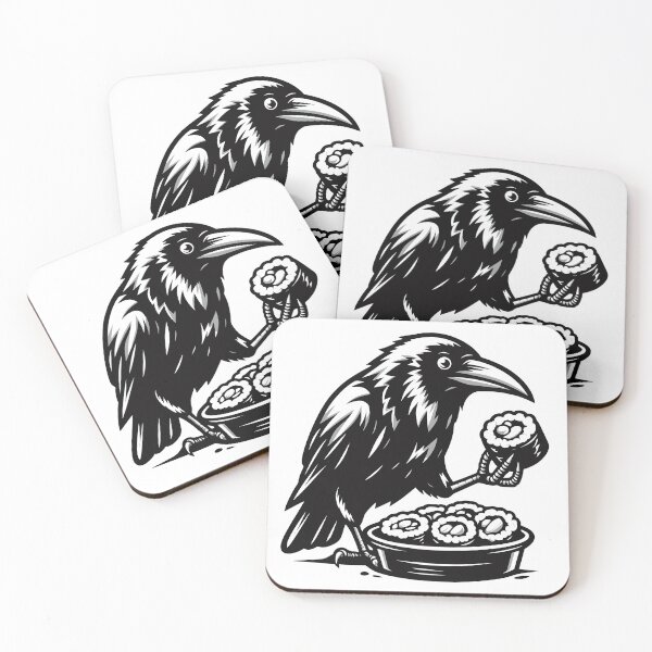 Item preview, Raven eating sushi designed and sold by Kr1tos.