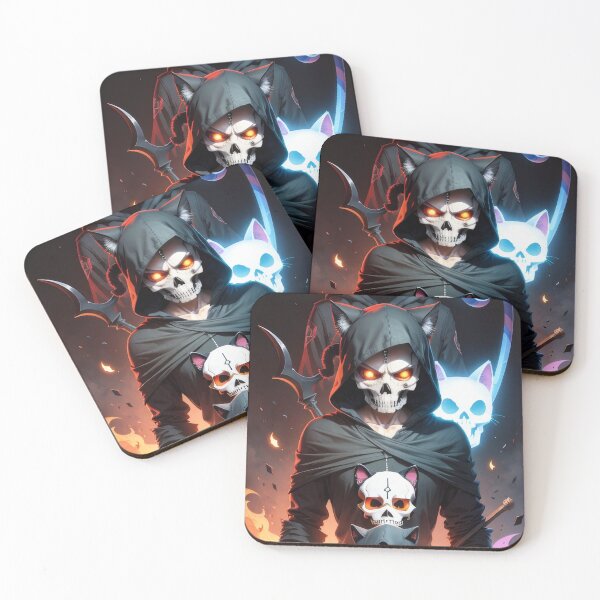 Item preview, Grim Reaper cats designed and sold by DenSckrivAI.