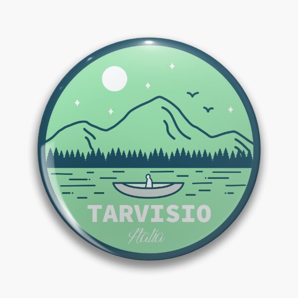 Item preview, Tarvisio Italia minimalist landscape badge designed and sold by InvestingRoad.