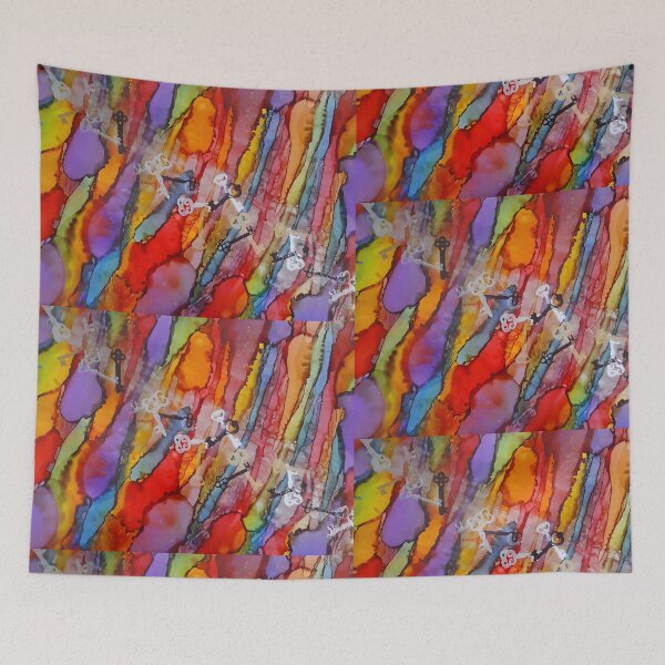 Item preview, Rainbows with Keys Alcohol Ink Art designed and sold by freshinkarts.