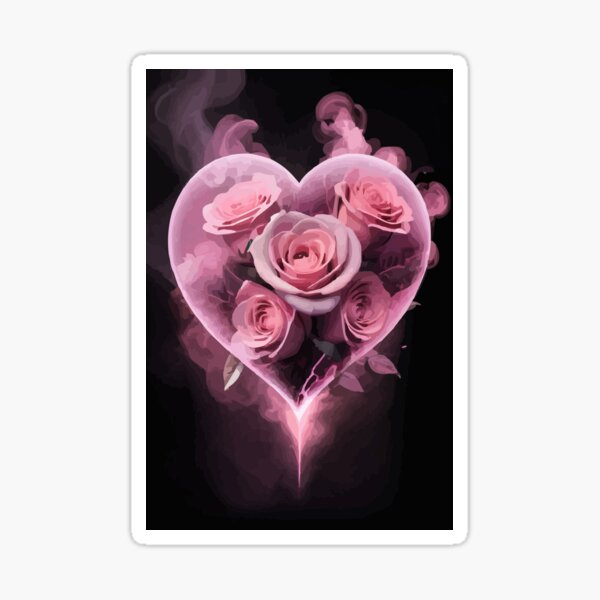 Roses in a heart Sticker