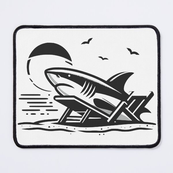 Item preview, Shark sunbathing on beach designed and sold by Kr1tos.