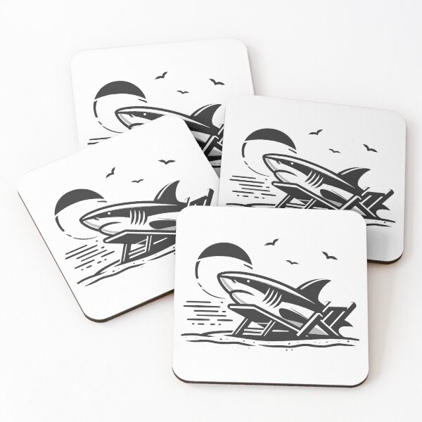 Item preview, Shark sunbathing on beach designed and sold by Kr1tos.